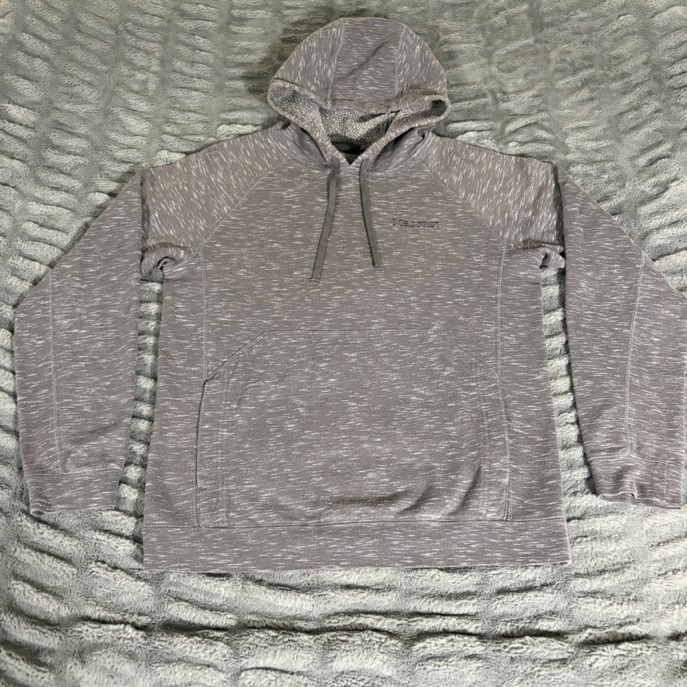 Marmot Mens Gray Space Dye Pullover Hoodie Sweatshirt SCC-509 Size Small